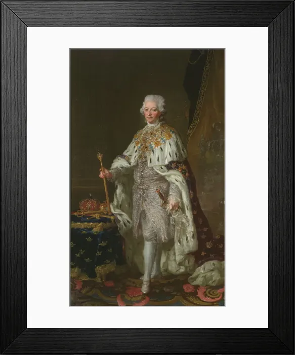 Framed Print : Gustav III, 1746-1792, King of Sweden, late 18th-early 19th century. Creator: Lorens Pasch the Younger Framed Print : Gustav III, 1746-1792, King of Sweden, late 18th-early 19th century. Creator: Lorens Pasch the Younger