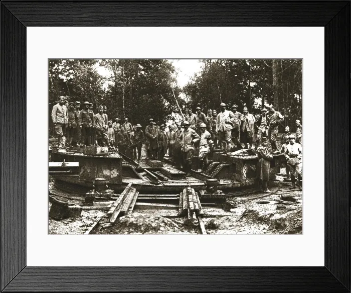 Framed Print : Du Tardennois a la Picardie; la plate-forme tournante a laquelle accedait une voie ferree... 1918 Creator: Unknown Framed Print : Du Tardennois a la Picardie; la plate-forme tournante a laquelle accedait une voie ferree... 1918 Creator: Unknown