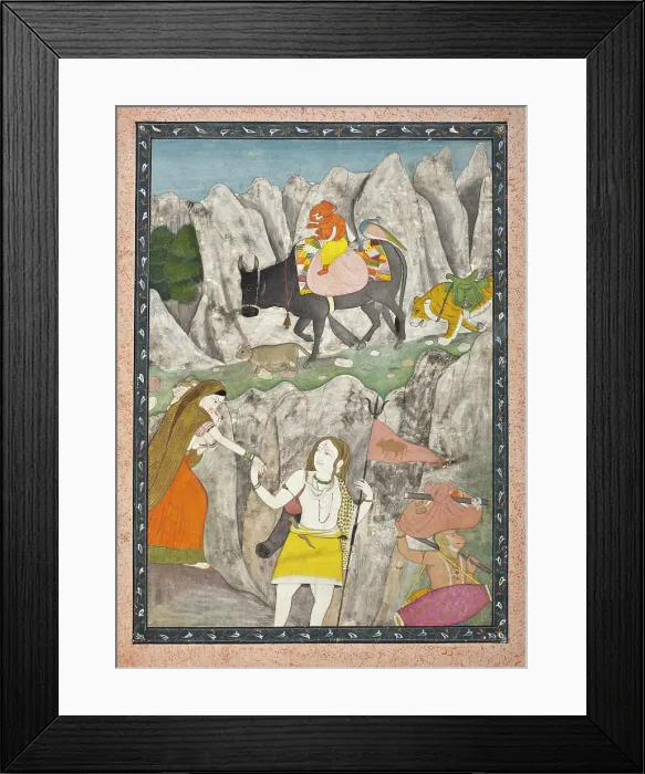 Framed Print : Shiva's Family on the March (image 1 of 6), c1800. Creator: Unknown Framed Print : Shiva's Family on the March (image 1 of 6), c1800. Creator: Unknown