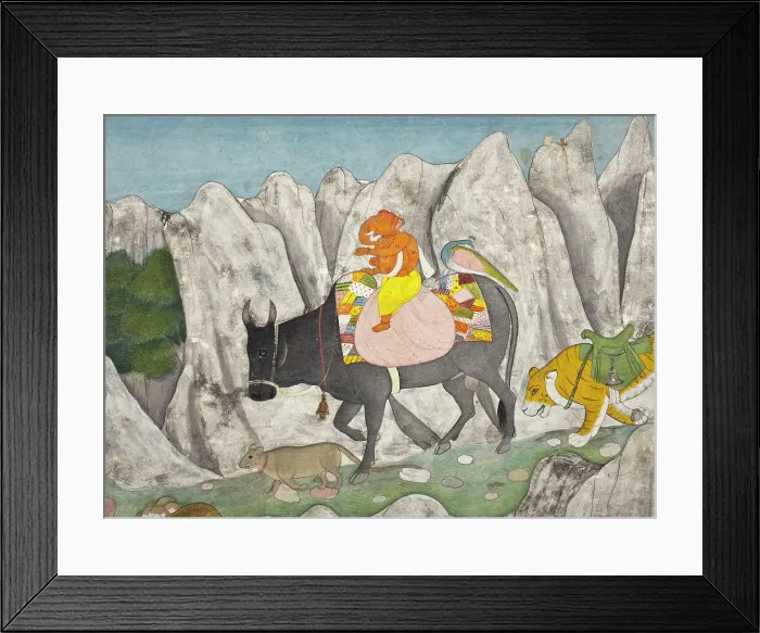 Framed Print : Shiva's Family on the March (image 6 of 6), c1800. Creator: Unknown Framed Print : Shiva's Family on the March (image 6 of 6), c1800. Creator: Unknown
