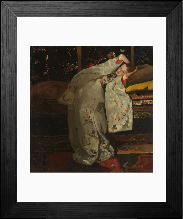 Framed Print : Girl in a White Kimono, 1894. Creator: George Hendrik Breitner Framed Print : Girl in a White Kimono, 1894. Creator: George Hendrik Breitner