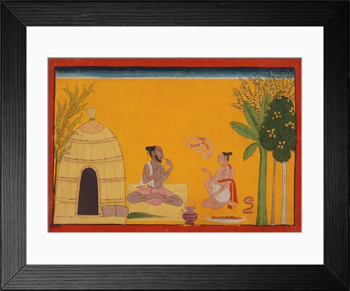 Framed Print : Valmiki Reciting the Ramayana to His Pupil Bharadvaja... between c1700 and c1710. Creator: Unknown Framed Print : Valmiki Reciting the Ramayana to His Pupil Bharadvaja... between c1700 and c1710. Creator: Unknown