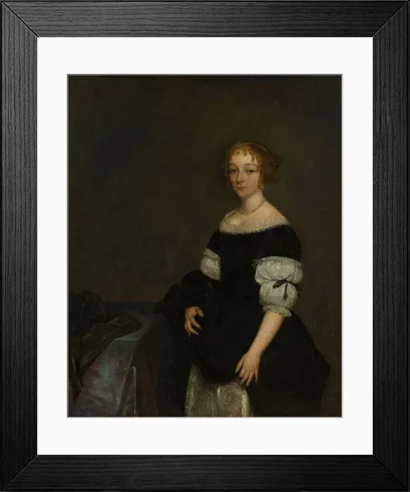 Framed Print : Aletta Pancras (1649-1707) Wife of François de Vicq, 1670. Creator: Gerard Terborch II Framed Print : Aletta Pancras (1649-1707) Wife of François de Vicq, 1670. Creator: Gerard Terborch II
