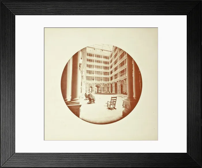 Framed Print : Interior Court, Palace Hotel, San Francisco, Printed 1878-1883. Creator: Carleton Emmons Watkins Framed Print : Interior Court, Palace Hotel, San Francisco, Printed 1878-1883. Creator: Carleton Emmons Watkins