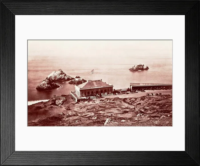 Framed Print : Sea Lion Rock, the Cliff House, San Francisco, c.1868. Creator: Carleton Emmons Watkins Framed Print : Sea Lion Rock, the Cliff House, San Francisco, c.1868. Creator: Carleton Emmons Watkins