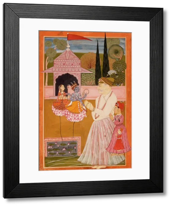 Framed Print : Maharaja Kumar Himan Raj Singh at Worship, c1790. Creator: Unknown Framed Print : Maharaja Kumar Himan Raj Singh at Worship, c1790. Creator: Unknown