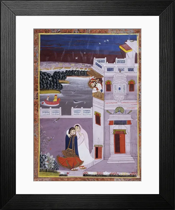 Framed Print : Maharaja Ajit Singh (reigned 1676-1725) and Dancer, 1814. Creator: Unknown Framed Print : Maharaja Ajit Singh (reigned 1676-1725) and Dancer, 1814. Creator: Unknown