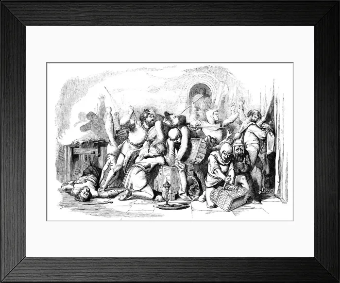 Framed Print : The Firing and Sacking of the Synagogue, 1857. Creator: Unknown Framed Print : The Firing and Sacking of the Synagogue, 1857. Creator: Unknown