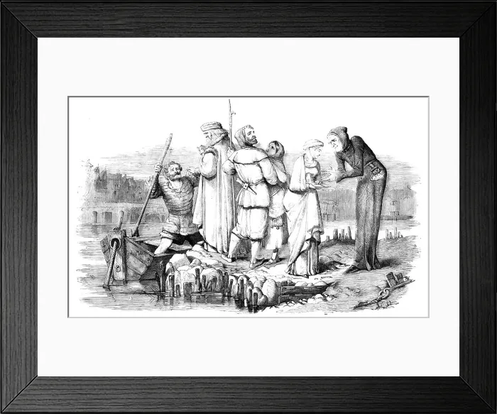 Framed Print : Muriel putting the Sealed Paper into Master Walter's Hand, 1857. Creator: Unknown Framed Print : Muriel putting the Sealed Paper into Master Walter's Hand, 1857. Creator: Unknown