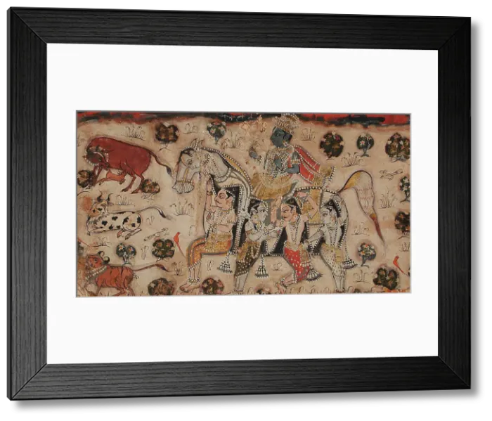 Framed Print : Krishna Riding a Composite Horse, c1800. Creator: Unknown Framed Print : Krishna Riding a Composite Horse, c1800. Creator: Unknown