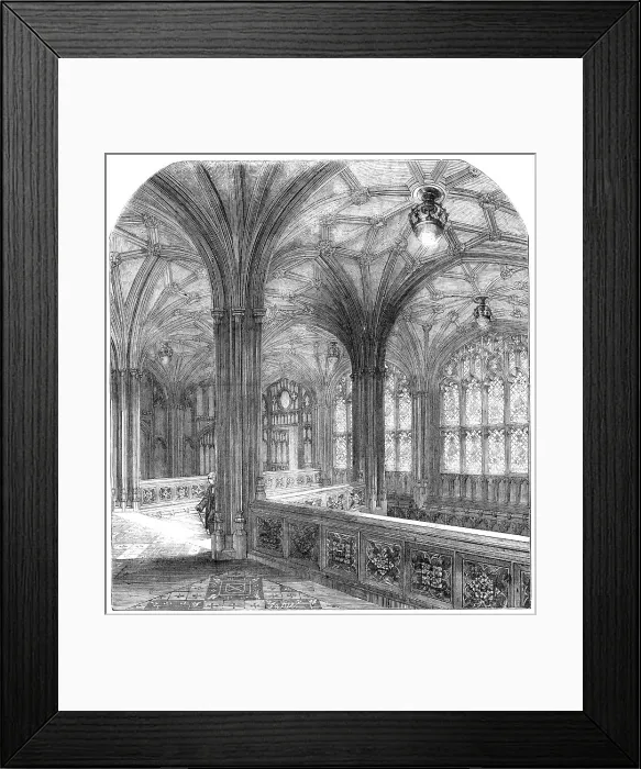 Framed Print : The New Houses of Parliament: The Peers Staircase, 1857. Creator: Unknown Framed Print : The New Houses of Parliament: The Peers Staircase, 1857. Creator: Unknown