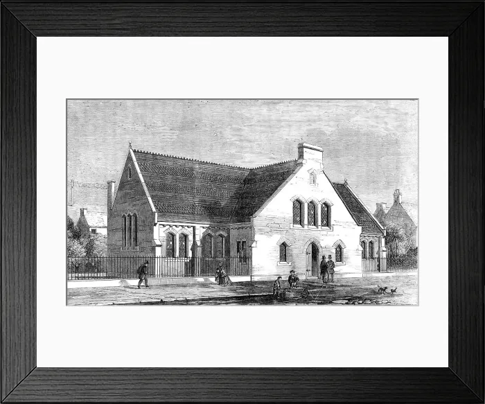 Framed Print : New School-Church of St. Peter's, Stepney, 1857. Creator: Unknown Framed Print : New School-Church of St. Peter's, Stepney, 1857. Creator: Unknown