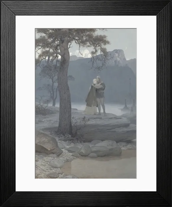 Framed Print : The Farewell (from Frithiof's saga), 1880s. Creator: Johan August Malmström Framed Print : The Farewell (from Frithiof's saga), 1880s. Creator: Johan August Malmström
