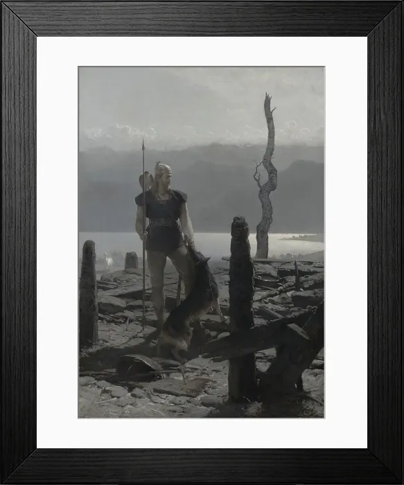 Framed Print : Frithiof's return (from Frithiof's saga), 1880s. Creator: Johan August Malmström Framed Print : Frithiof's return (from Frithiof's saga), 1880s. Creator: Johan August Malmström