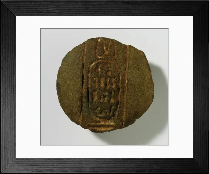 Framed Print : Knob with Inscription of Nefertiti, 18th Dynasty, 1550 - 1307 BCE. Creator: Unknown Framed Print : Knob with Inscription of Nefertiti, 18th Dynasty, 1550 - 1307 BCE. Creator: Unknown