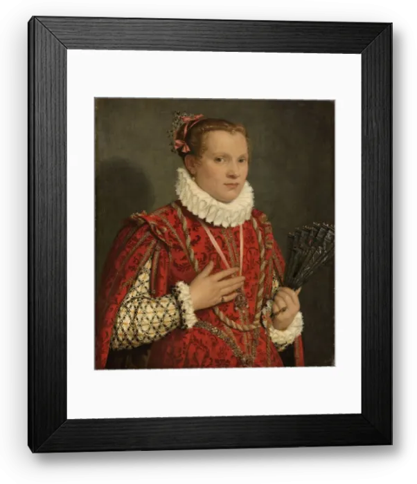 Framed Print : Portrait of a young Woman, 1560-1578. Creator: Giovan Battista Moroni Framed Print : Portrait of a young Woman, 1560-1578. Creator: Giovan Battista Moroni