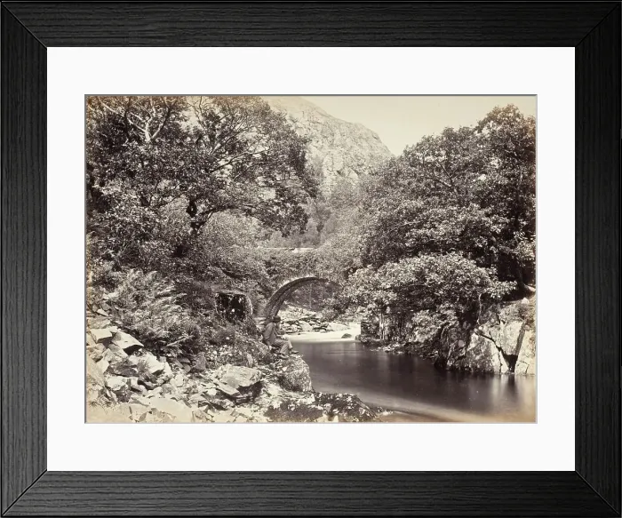 Framed Print : Beddgelert, Pont Aberglaslyn, From Below Bridge, No. 2. (517), Printed 1860 circa. Creator: Francis Bedford Framed Print : Beddgelert, Pont Aberglaslyn, From Below Bridge, No. 2. (517), Printed 1860 circa. Creator: Francis Bedford
