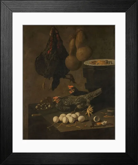 Framed Print : Still Life with Chickens and Eggs, 1640-1660. Creator: Giovanni Battista Recco Framed Print : Still Life with Chickens and Eggs, 1640-1660. Creator: Giovanni Battista Recco