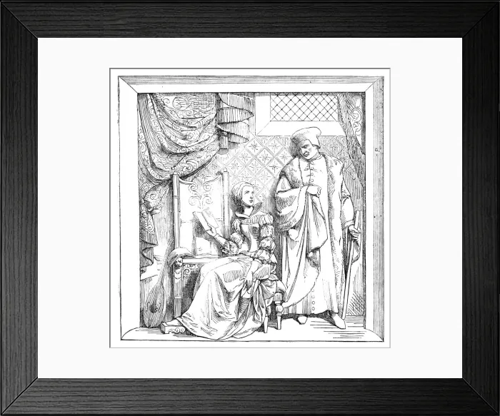 Framed Print : The New Houses of Parliament - Bas-reliefs in the Prince's Chamber - Lady Jane Grey and... 1857. Creator: Unknown Framed Print : The New Houses of Parliament - Bas-reliefs in the Prince's Chamber - Lady Jane Grey and... 1857. Creator: Unknown