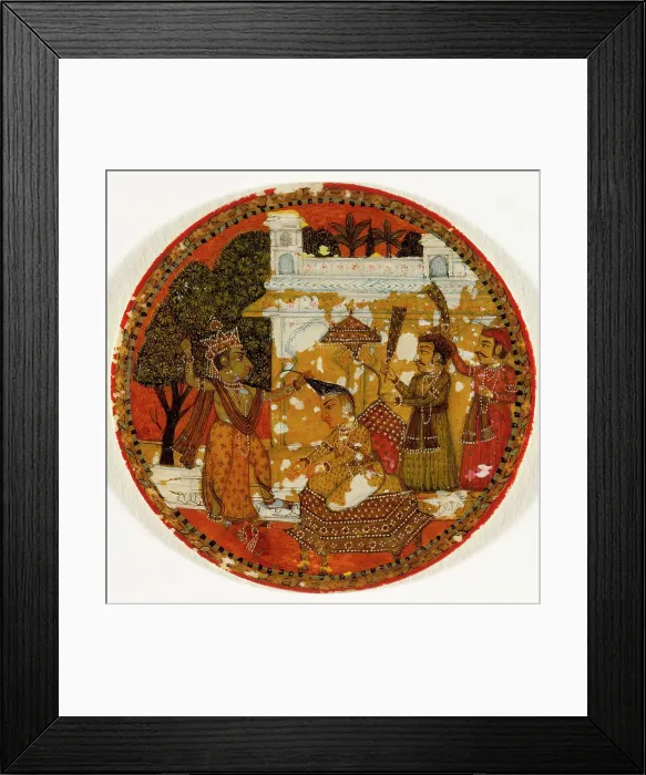 Framed Print : Krishna Preparing to Decapitate King Kamsa, King of the Krishna Suit, Playing... Mid-18th century. Creator: Unknown Framed Print : Krishna Preparing to Decapitate King Kamsa, King of the Krishna Suit, Playing... Mid-18th century. Creator: Unknown
