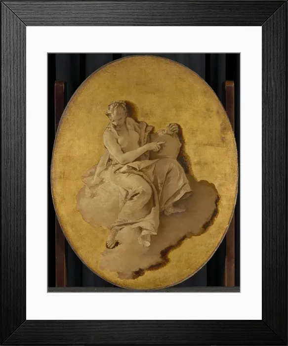 Framed Print : Allegorical Figure of a Woman with a Shield or a Mirror (Prudence?), c.1740-1750. Creator: Giovanni Battista Tiepolo Framed Print : Allegorical Figure of a Woman with a Shield or a Mirror (Prudence?), c.1740-1750. Creator: Giovanni Battista Tiepolo