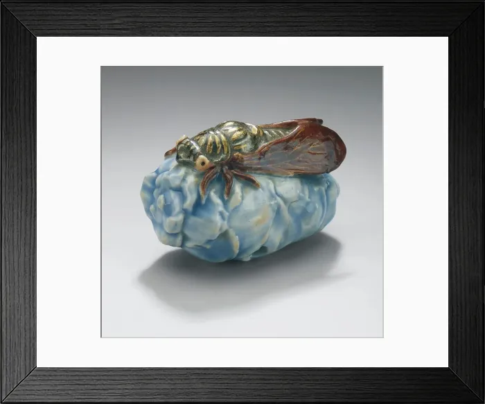 Framed Print : Cicada on Pine Cone, 18th or early 19th century. Creator: Unknown Framed Print : Cicada on Pine Cone, 18th or early 19th century. Creator: Unknown