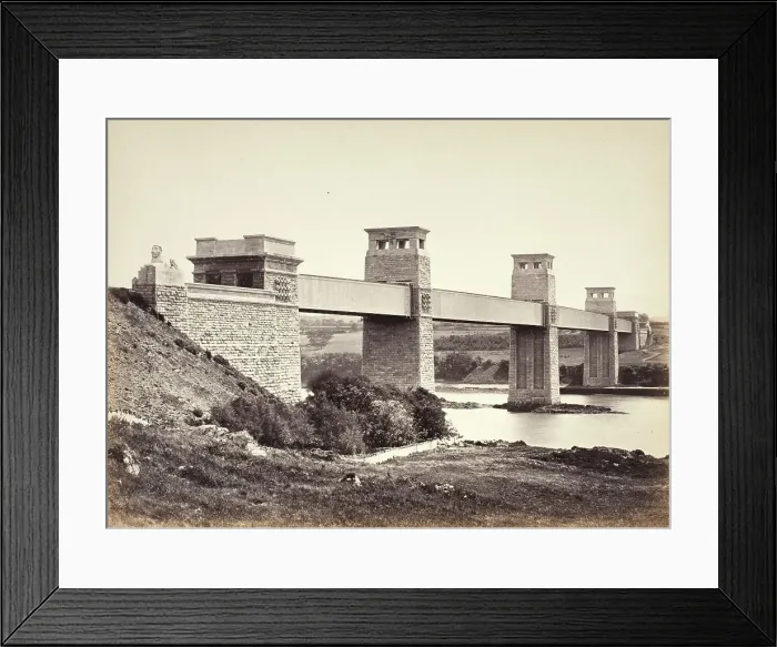 Framed Print : Bangor, The Britannia Bridge, From Anglesey (258), Printed 1860 circa. Creator: Francis Bedford Framed Print : Bangor, The Britannia Bridge, From Anglesey (258), Printed 1860 circa. Creator: Francis Bedford