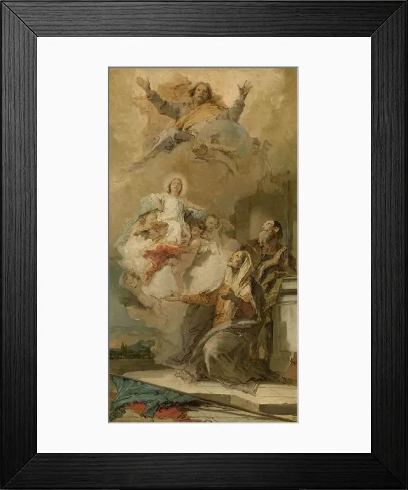 Framed Print : The Immaculate Conception (Joachim en Anna receiving the Virgin Mary from God the Father), c.1757-c. Creator: Giovanni Battista Tiepolo Framed Print : The Immaculate Conception (Joachim en Anna receiving the Virgin Mary from God the Father), c.1757-c. Creator: Giovanni Battista Tiepolo