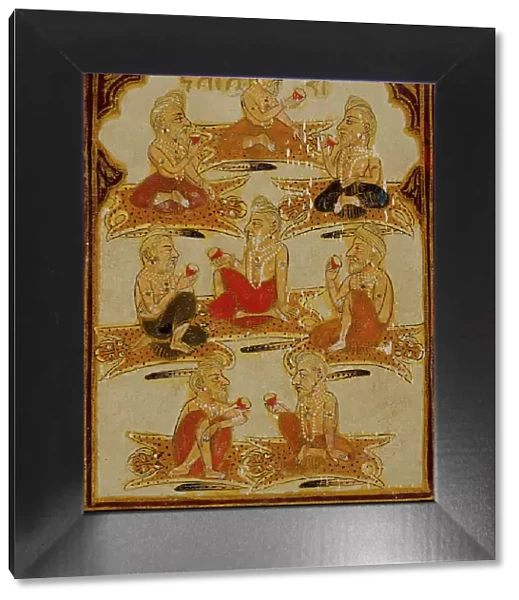 Eight Yogis, Number Eight of the Ishana Suit, Playing Card from a 32-Suit Dashavatara... c1800. Creator: Unknown