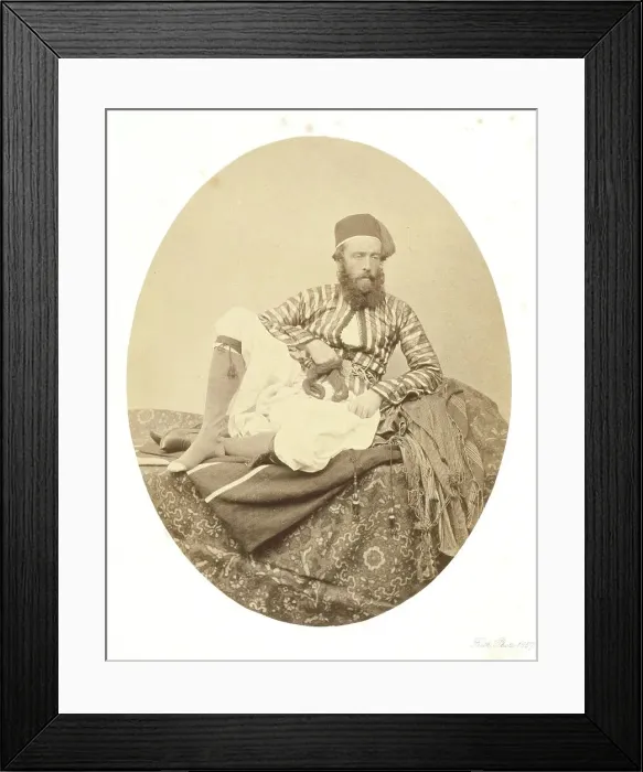 Framed Print : Portrait, Turkish Summer Costume, Printed c.1862. Creator: Francis Frith Framed Print : Portrait, Turkish Summer Costume, Printed c.1862. Creator: Francis Frith