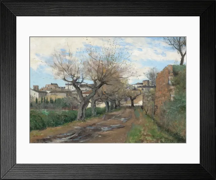 Framed Print : A Street in Fréjus, 1878. Creator: Knut Axel Lindman Framed Print : A Street in Fréjus, 1878. Creator: Knut Axel Lindman