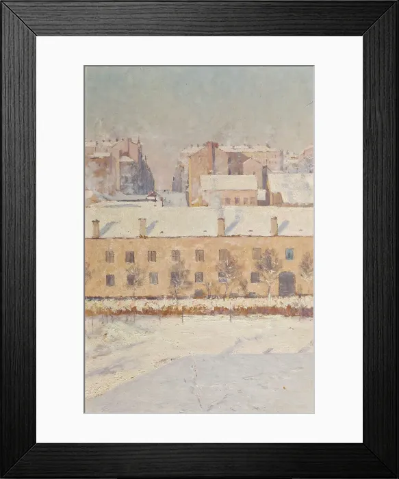 Framed Print : A Winter Scene. Motif from Southern Stockholm, 1886. Creator: Knut Axel Lindman Framed Print : A Winter Scene. Motif from Southern Stockholm, 1886. Creator: Knut Axel Lindman