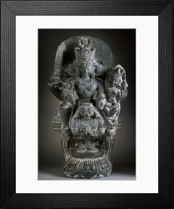 Framed Print : Vishnu and Shri Lakshmi on Garuda, 11th century. Creator: Unknown Framed Print : Vishnu and Shri Lakshmi on Garuda, 11th century. Creator: Unknown