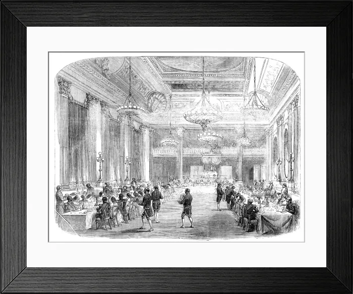 Framed Print : Grand Banquet to the Knights of St. Patrick, in Dublin Castle, 1857. Creator: Unknown Framed Print : Grand Banquet to the Knights of St. Patrick, in Dublin Castle, 1857. Creator: Unknown