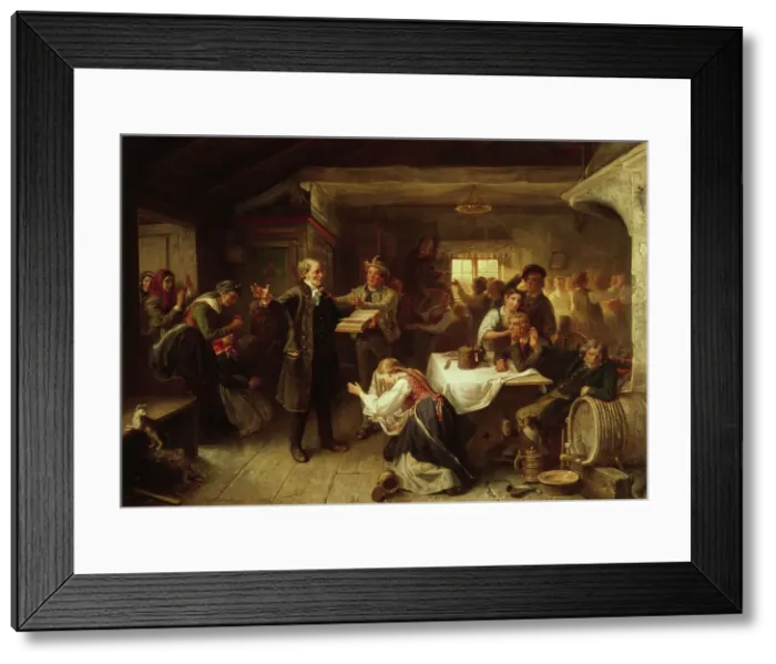 Framed Print : A Revivalist Disturbs the Merrymaking, 1866. Creator: Bengt Nordenberg Framed Print : A Revivalist Disturbs the Merrymaking, 1866. Creator: Bengt Nordenberg