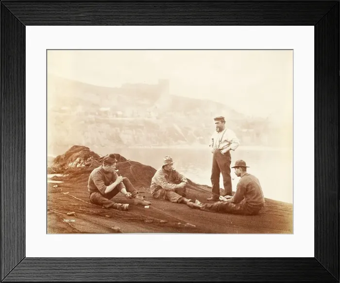 Framed Print : Mending The Nets, 1890. Creator: Frank Meadow Sutcliffe Framed Print : Mending The Nets, 1890. Creator: Frank Meadow Sutcliffe