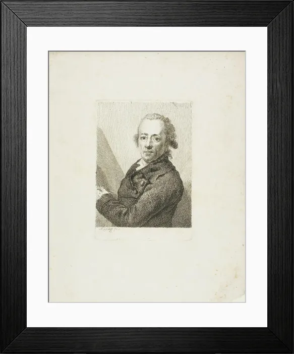 Framed Print : Self-Portrait Before an Easel, c. 1787. Creator: Anton Graff Framed Print : Self-Portrait Before an Easel, c. 1787. Creator: Anton Graff