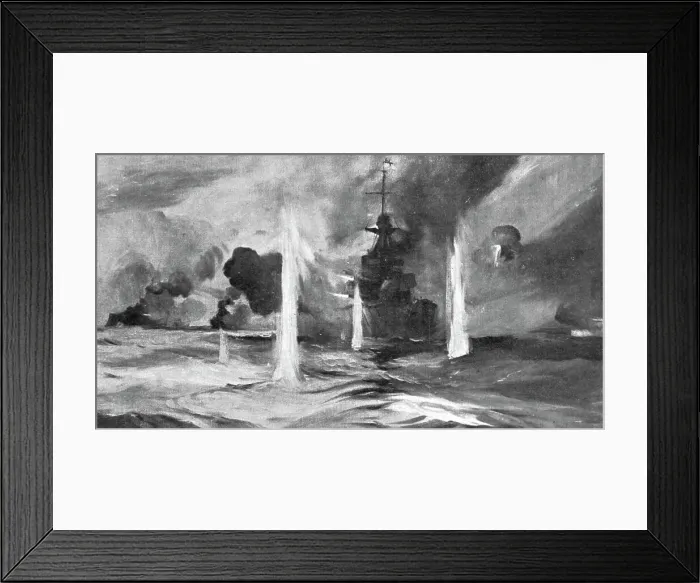 Framed Print : Au fort de la bataille Jutland ; Le Warspite en action, 1916. Creator: Montague Dawson. Au fort de la bataille Jutland ; Le Warspite en action, 1916. Creator: Montague Dawson Framed Print : Au fort de la bataille Jutland ; Le Warspite en action, 1916. Creator: Montague Dawson. Au fort de la bataille Jutland ; Le Warspite en action, 1916. Creator: Montague Dawson