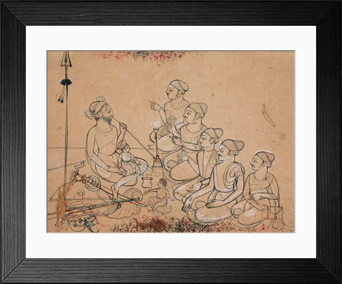 Framed Print : A Prince and His Sons Receive Visitors in the Mardana (Men's Quarter), 1786. Creator: Unknown Framed Print : A Prince and His Sons Receive Visitors in the Mardana (Men's Quarter), 1786. Creator: Unknown