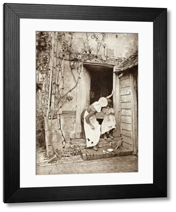 Framed Print : The Broken Saucer, Printed 1889-1891. Creator: J. B. B. Wellington Framed Print : The Broken Saucer, Printed 1889-1891. Creator: J. B. B. Wellington