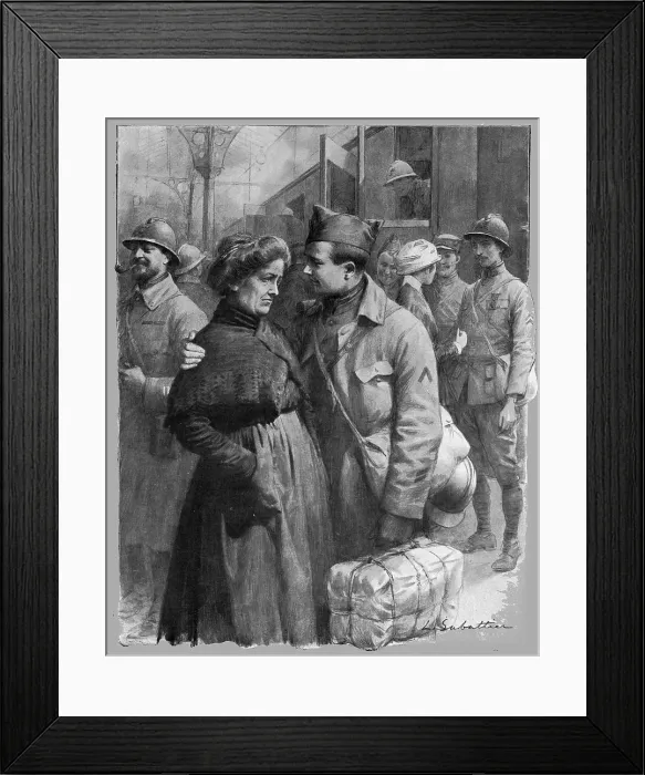 Framed Print : Ceux qui y retournent. Allons, maman, t'en fais pas !, 1916. Creator: Louis Remy Sabattier. Ceux qui y retournent. Allons, maman, t'en fais pas !, 1916. Creator: Louis Remy Sabattier Framed Print : Ceux qui y retournent. Allons, maman, t'en fais pas !, 1916. Creator: Louis Remy Sabattier. Ceux qui y retournent. Allons, maman, t'en fais pas !, 1916. Creator: Louis Remy Sabattier
