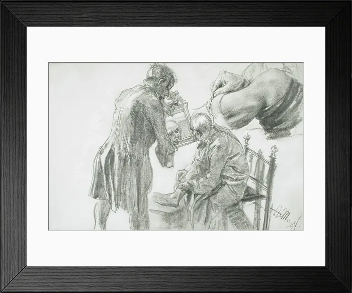 Framed Print : Studies for The Broken Jug by Heinrich von Kleist, 1876. Creators: Heinrich von Kleist, Adolph Menzel Framed Print : Studies for The Broken Jug by Heinrich von Kleist, 1876. Creators: Heinrich von Kleist, Adolph Menzel