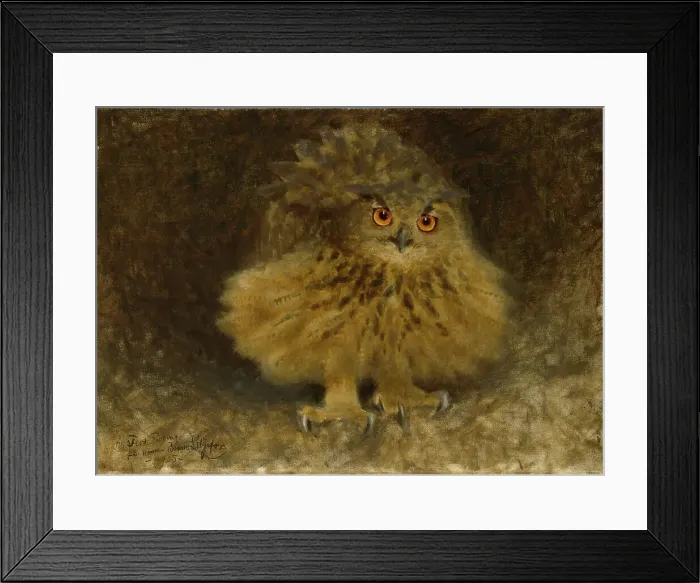 Framed Print : An Eagle Owl, 1905. Creator: Bruno Liljefors Framed Print : An Eagle Owl, 1905. Creator: Bruno Liljefors