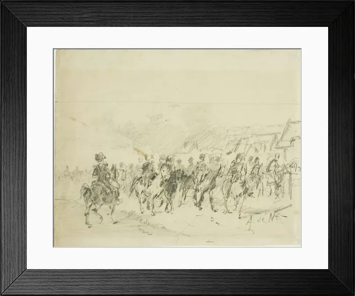 Framed Print : Man on Horseback, n.d. Creator: Alphonse de Neuville Framed Print : Man on Horseback, n.d. Creator: Alphonse de Neuville