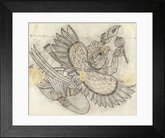Framed Print : Garuda Flying through the Air (image 1 of 3), between c1750 and c1775. Creator: Unknown Framed Print : Garuda Flying through the Air (image 1 of 3), between c1750 and c1775. Creator: Unknown