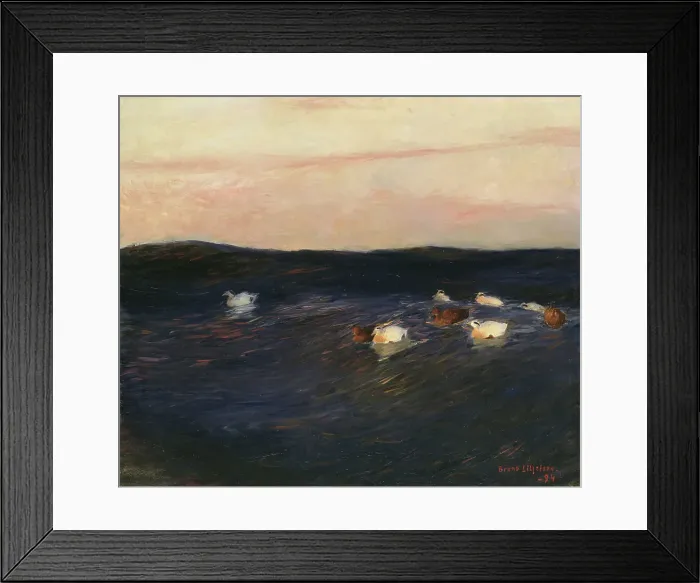 Framed Print : Eider Ducks, 1894. Creator: Bruno Liljefors Framed Print : Eider Ducks, 1894. Creator: Bruno Liljefors