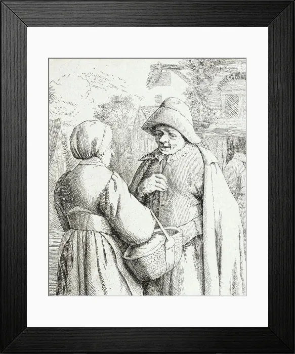 Framed Print : Man and Woman Conversing, c1673. Creator: Adriaen van Ostade Framed Print : Man and Woman Conversing, c1673. Creator: Adriaen van Ostade