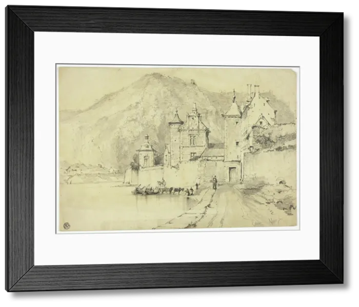 Framed Print : Town on the Meuse, n.d. Creator: Arnauld de Vuez Framed Print : Town on the Meuse, n.d. Creator: Arnauld de Vuez