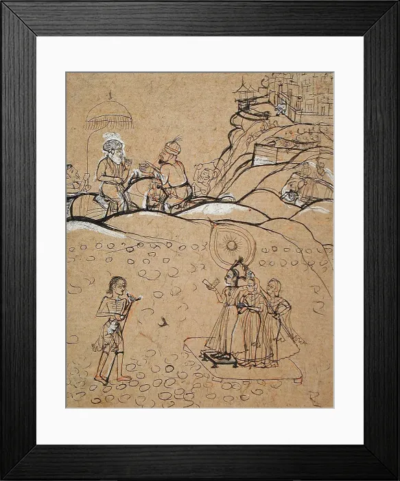 Framed Print : Illustration for the Story of Layla and Majnun, c1770. Creator: Unknown Framed Print : Illustration for the Story of Layla and Majnun, c1770. Creator: Unknown