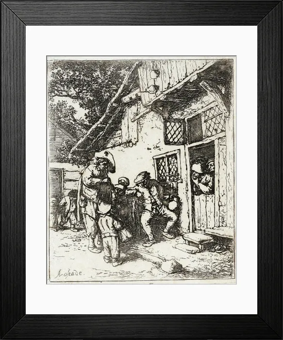 Framed Print : The Wandering Musicians, c1642. Creator: Adriaen van Ostade Framed Print : The Wandering Musicians, c1642. Creator: Adriaen van Ostade